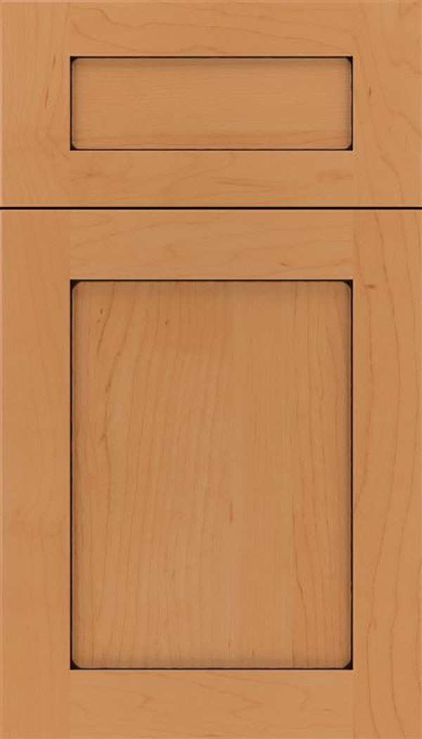 Salem 5pc Maple shaker cabinet door in Ginger with Black glaze