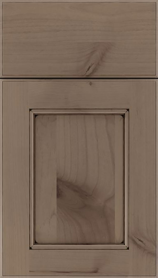 Tamarind Alder shaker cabinet door in Winter with Black glaze
