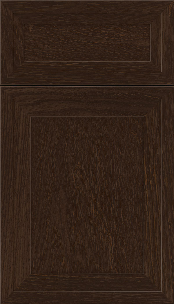 Asher 5pc Oak flat panel cabinet door in Cappuccino