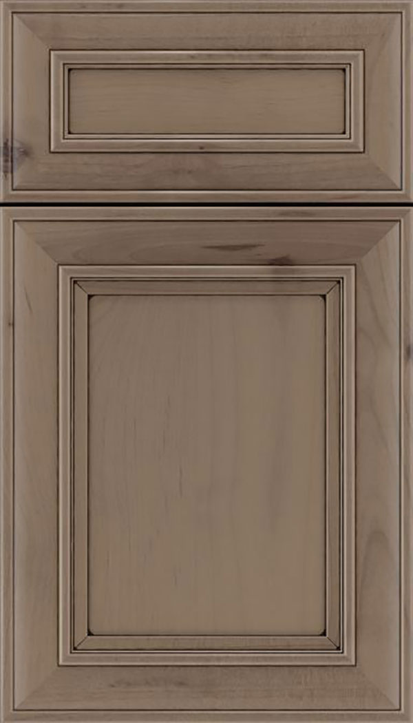 Sheffield 5pc Alder recessed panel cabinet door in Winter with Black glaze