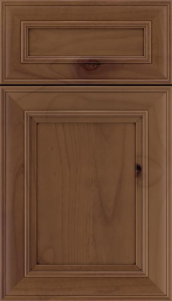Sheffield 5pc Alder recessed panel cabinet door in Sienna with Mocha glaze