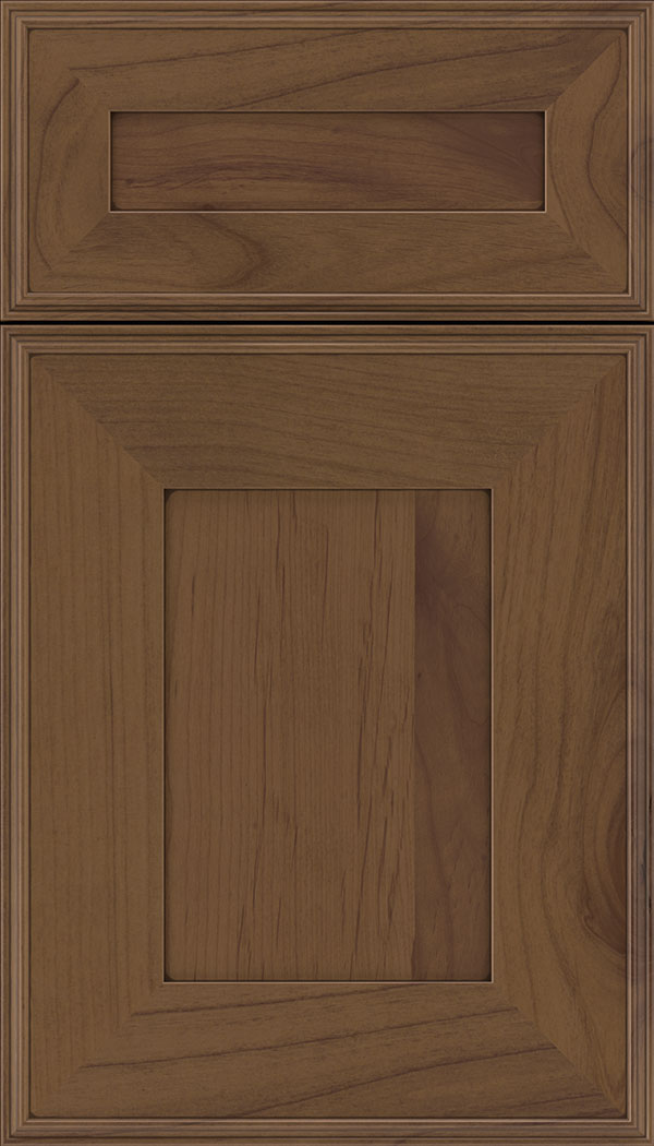 Elan 5pc Alder flat panel cabinet door in Sienna with Mocha glaze