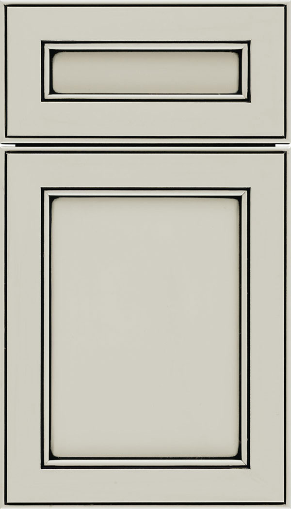 Chelsea 5-Piece Maple flat panel cabinet door in Cirrus with Black glaze