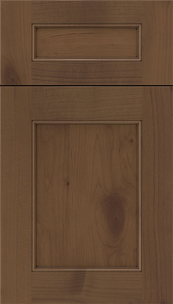 Lexington 5pc Alder recessed panel cabinet door in Sienna with Mocha glaze
