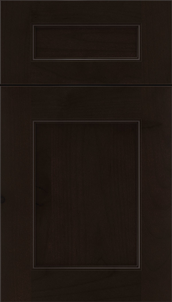 Lexington 5pc Alder recessed panel cabinet door in Espresso