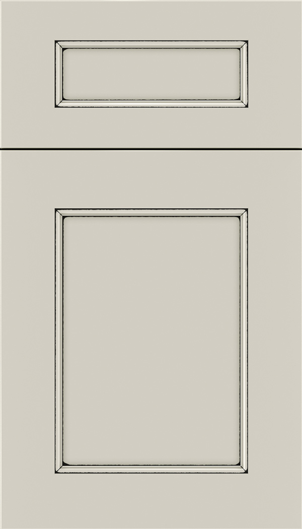 Lexington 5pc Maple recessed panel cabinet door in Cirrus with Black glaze