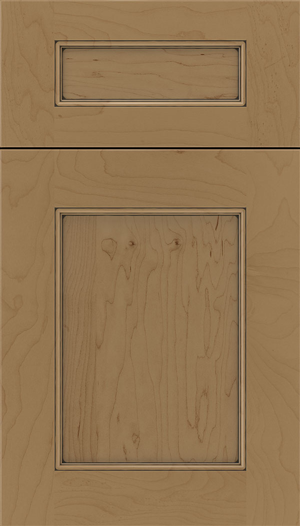 Lexington 5pc Maple recessed panel cabinet door in Tuscan with Black glaze
