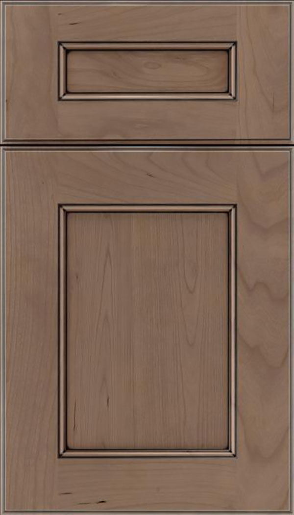 Tamarind 5pc Cherry shaker cabinet door in Winter with Black glaze