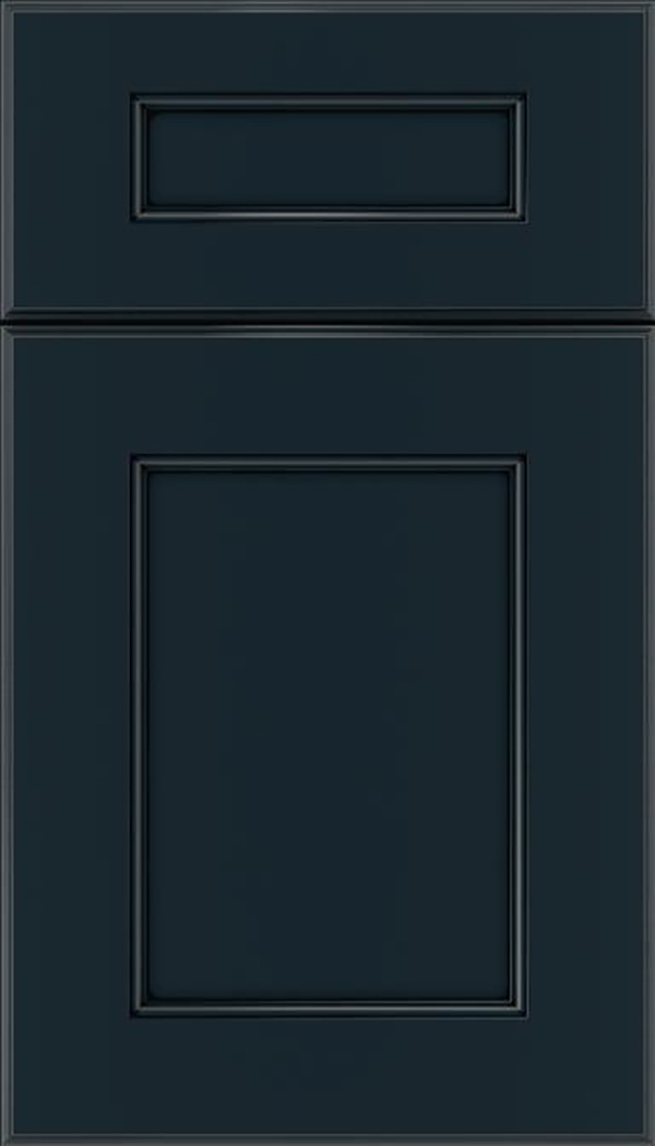 Tamarind 5pc Maple shaker cabinet door in Gunmetal Blue with Black glaze