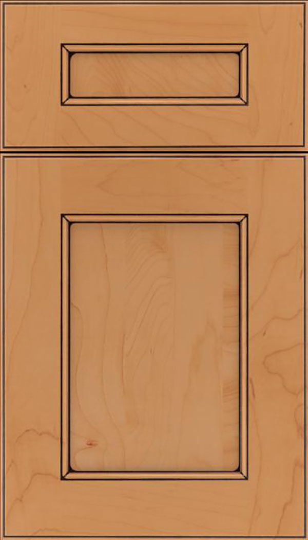 Tamarind 5pc Maple shaker cabinet door in Ginger with Black glaze