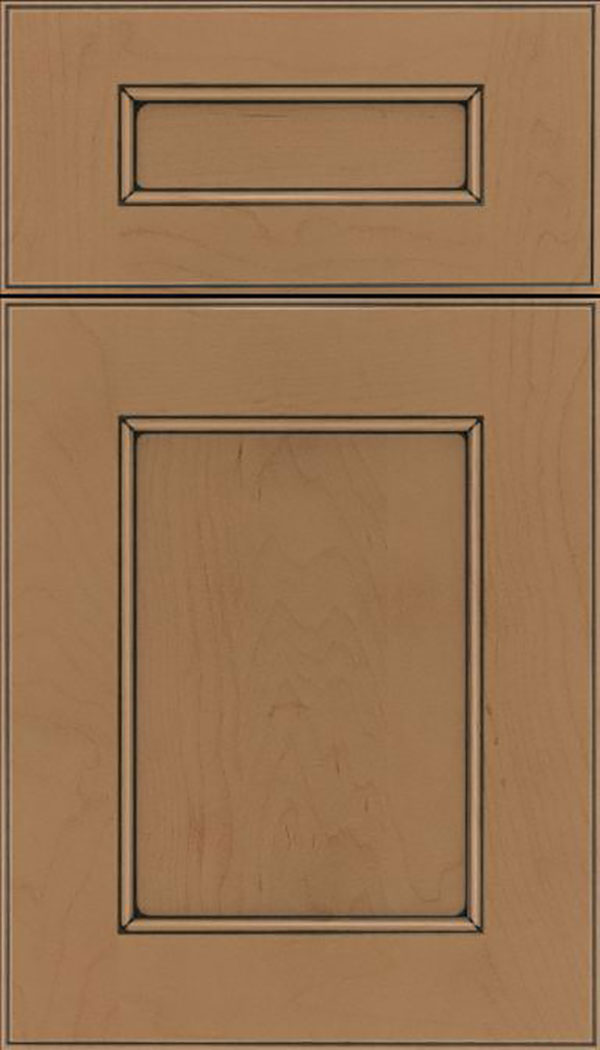 Tamarind 5pc Maple shaker cabinet door in Tuscan with Black glaze