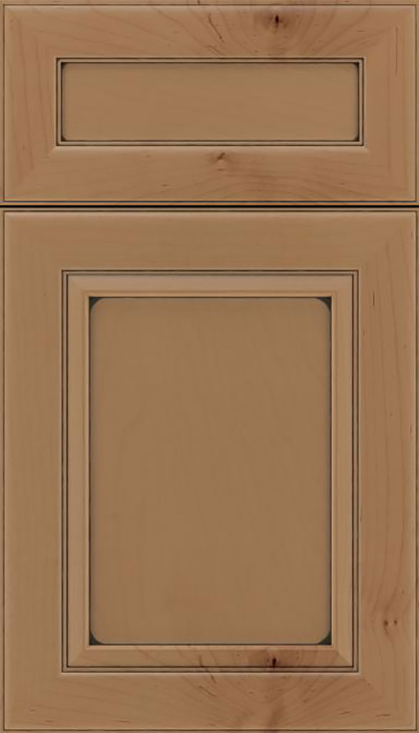 Paloma 5pc Maple flat panel cabinet door in Tuscan with Black glaze