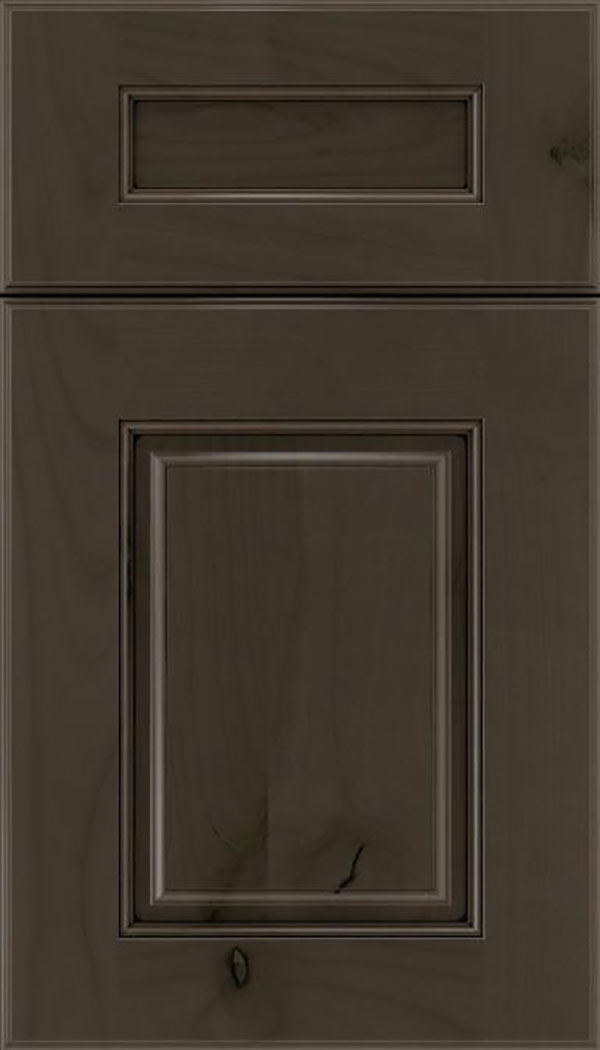 Whittington 5pc Alder raised panel cabinet door in Thunder with Black glaze