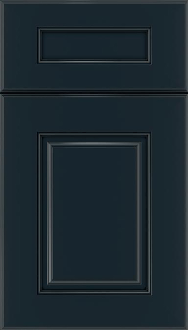 Whittington 5pc Maple raised panel cabinet door in Gunmetal Blue with Black glaze
