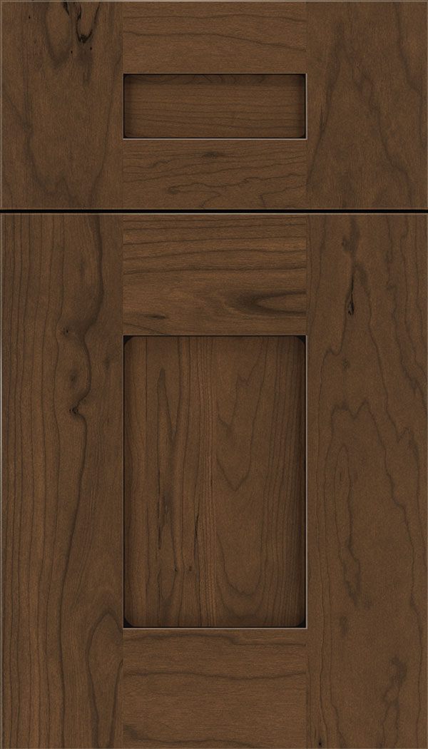 Newhaven 5pc Cherry shaker cabinet door in Sienna with Black glaze