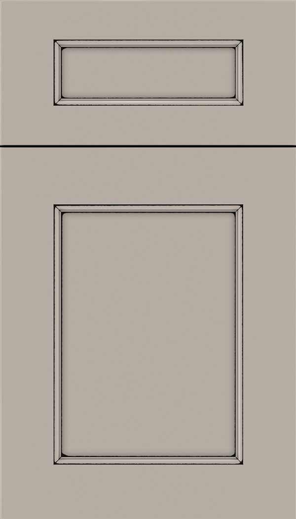Lexington 5pc Maple recessed panel cabinet door in Nimbus with Black glaze