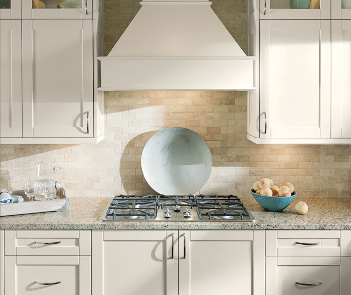 lakefield maple kitchen cabinets in a gypsum finish