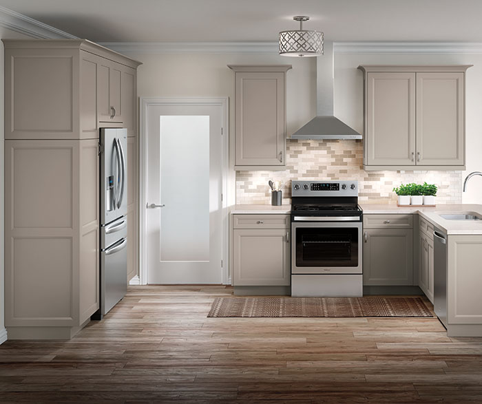 casual maple kitchen in a wisteria finish