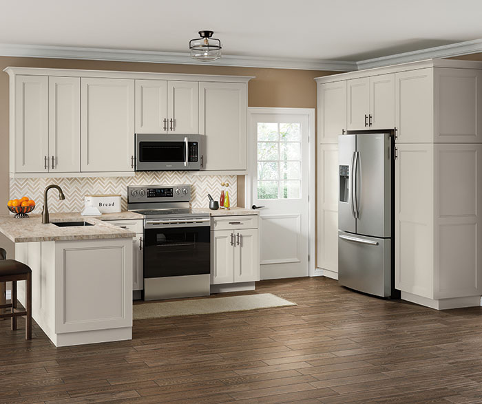 casual maple kitchen cabinets in a clay finish