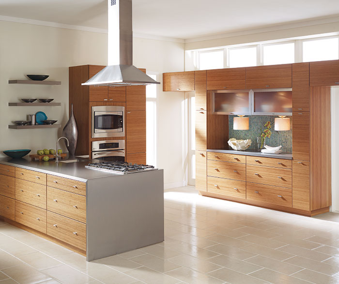 jules horizontal kitchen cabinet in bamboo and a wafer finish