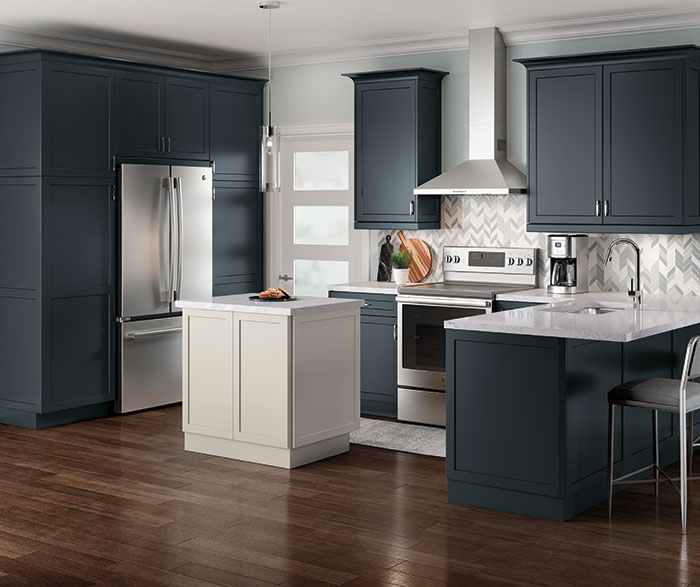 Casual Kitchen Thermofoil Satin Lagoon & Satin Sheer finish